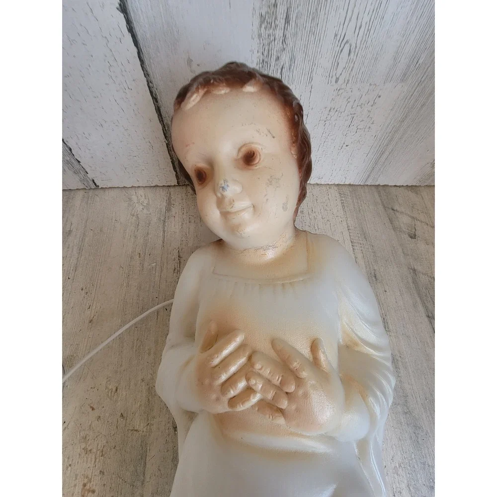 Blow mold vintage baby Jesus nativity scene Xmas lawn religious home decor
